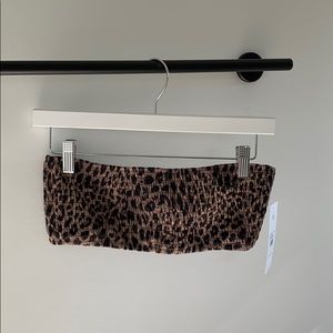 Spiritual Gangster Leopard Bandeau Swim Top